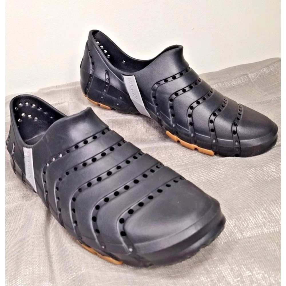 NEW Sperry Water Strider Black Mens 9 Waterproof Shoes Slip on Sports Womans‎ 10
